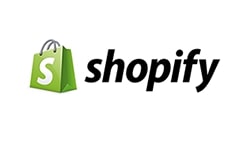 Logo of Shopify system which integrates with the storage place