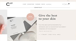 Cosmetics 27 Natural Skincare ecommerce online shop